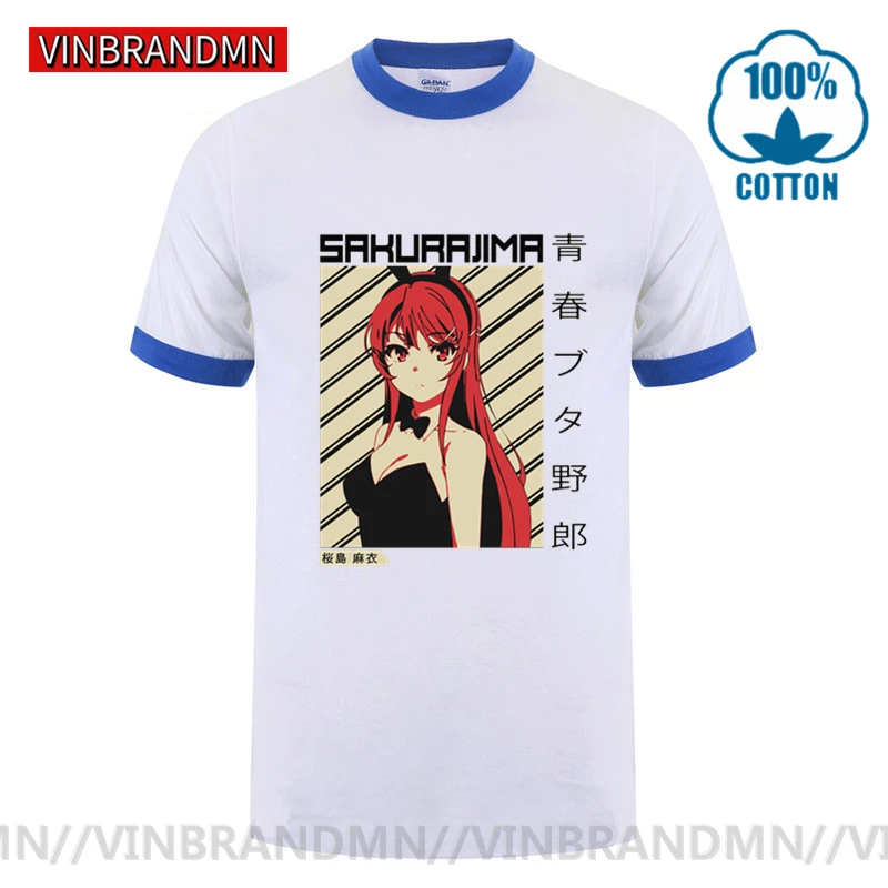 Японская манга МАИ сакураджима мошенник не мечтает о кролике женская футболка