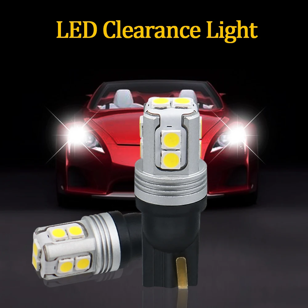 100X T10 W5W 194 Canbus 3030 10SMD Автомобильный светодиодный фонарь 600LM внутренний маркер Лицензия парковка Чтение свет 6000K авто лампа