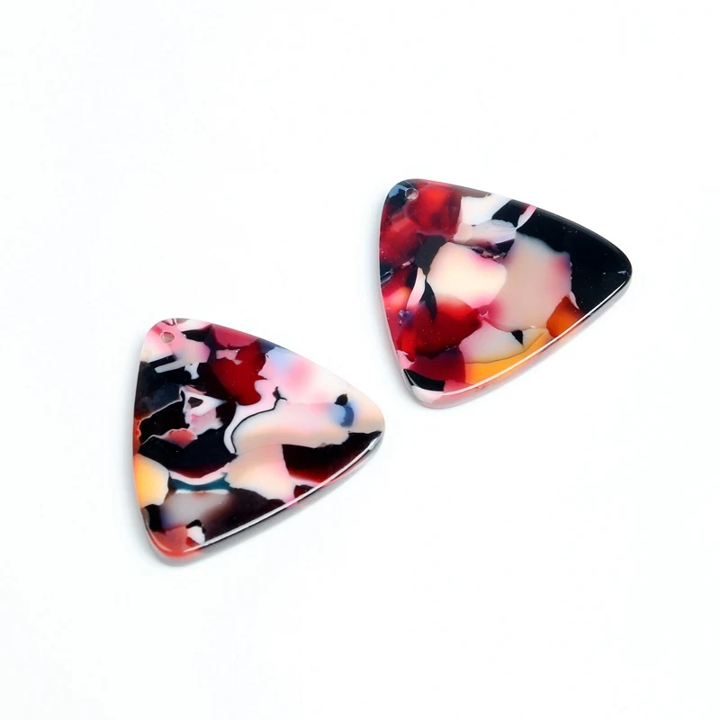 A293-259E-6PCS Tortoise Shell Earring Charms,Acetate Stick Charms,Triangle Shaped pendant,Triangle Shaped Earrings Part, 22mm x 24mm,ACE202 - Metal color: A293-259E-6PCS