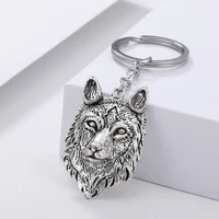 fashion wolf head keychain pendant key rings shoulder bag purse car accessories for women girl kids gift