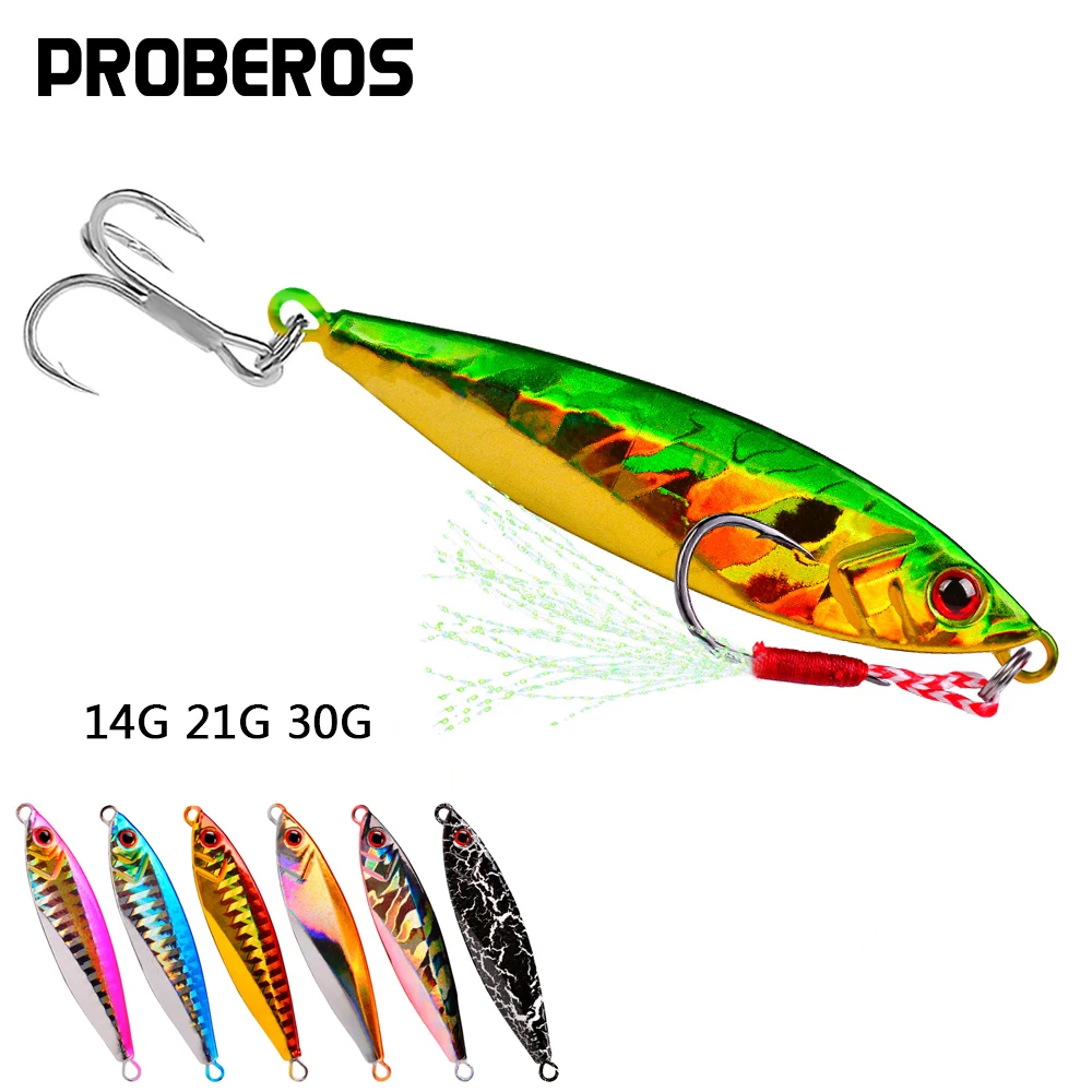 

PROBERO 1PC Metal Jig Lure 14g 21g 30g Fishing Baits Trolling Jigging Wobblers Artificial Hard Bait Bass Isca Fishing Tackle