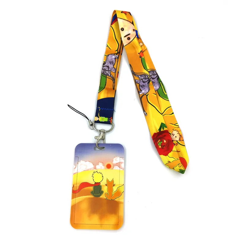 little prince creative lanyard card holder student hanging neck phone lanyard badge subway access holder accessories free global shipping