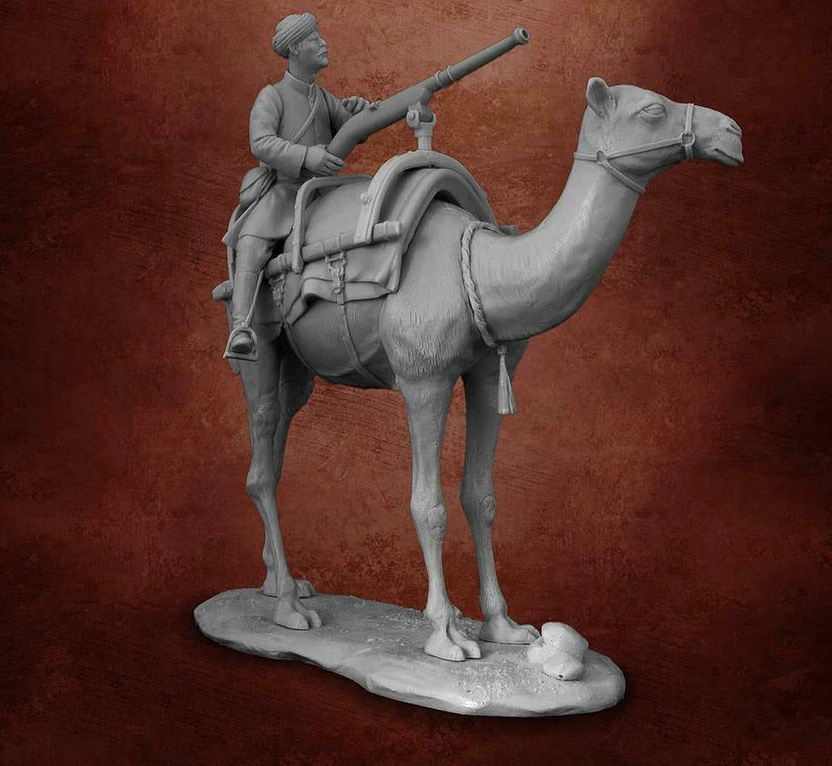 Новый разобранный 1/32 54 мм древний человек животное всадник с основанием смолы