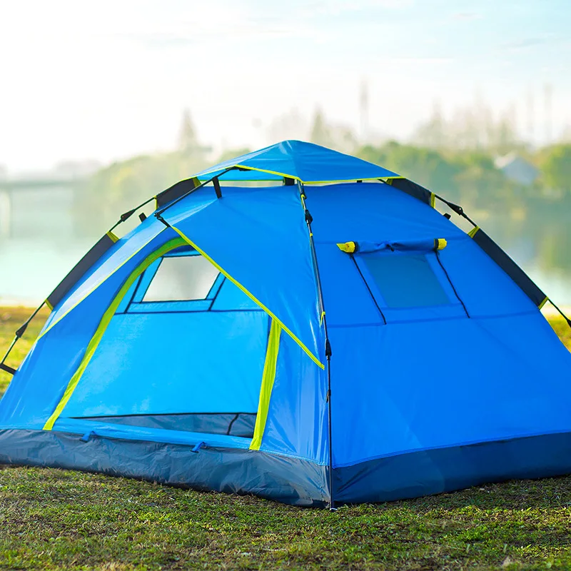 

Outdoor Automatic Tent With Window 2 People Thickness Rainproof Double Camping Tent For Climbing Mountain Hiking Travel Picnic