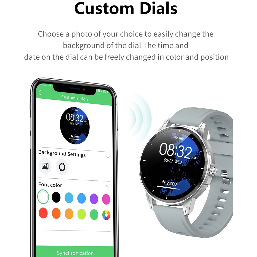Спортивные Смарт-часы для мужчин и женщин 1 32 дюйма HD 360*360 сенсорный экран - купить