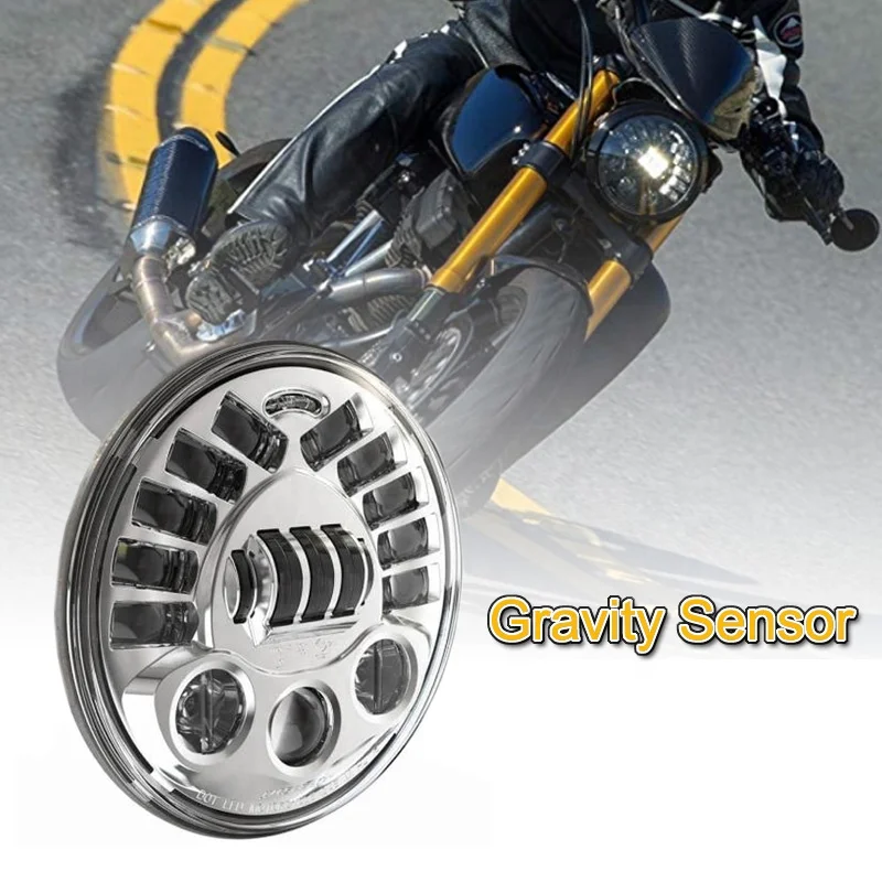 

7" LED Headlight Acer G-Sensor turning signal headlamp for Honda Yamaha Motorcycle