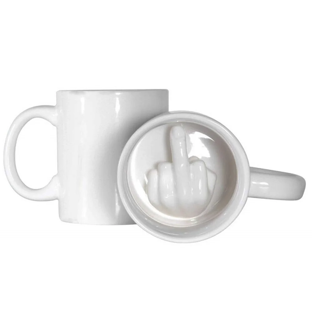 Белая кружка среднего пальца забавная чашка для офиса кофе молочные фарфоровые
