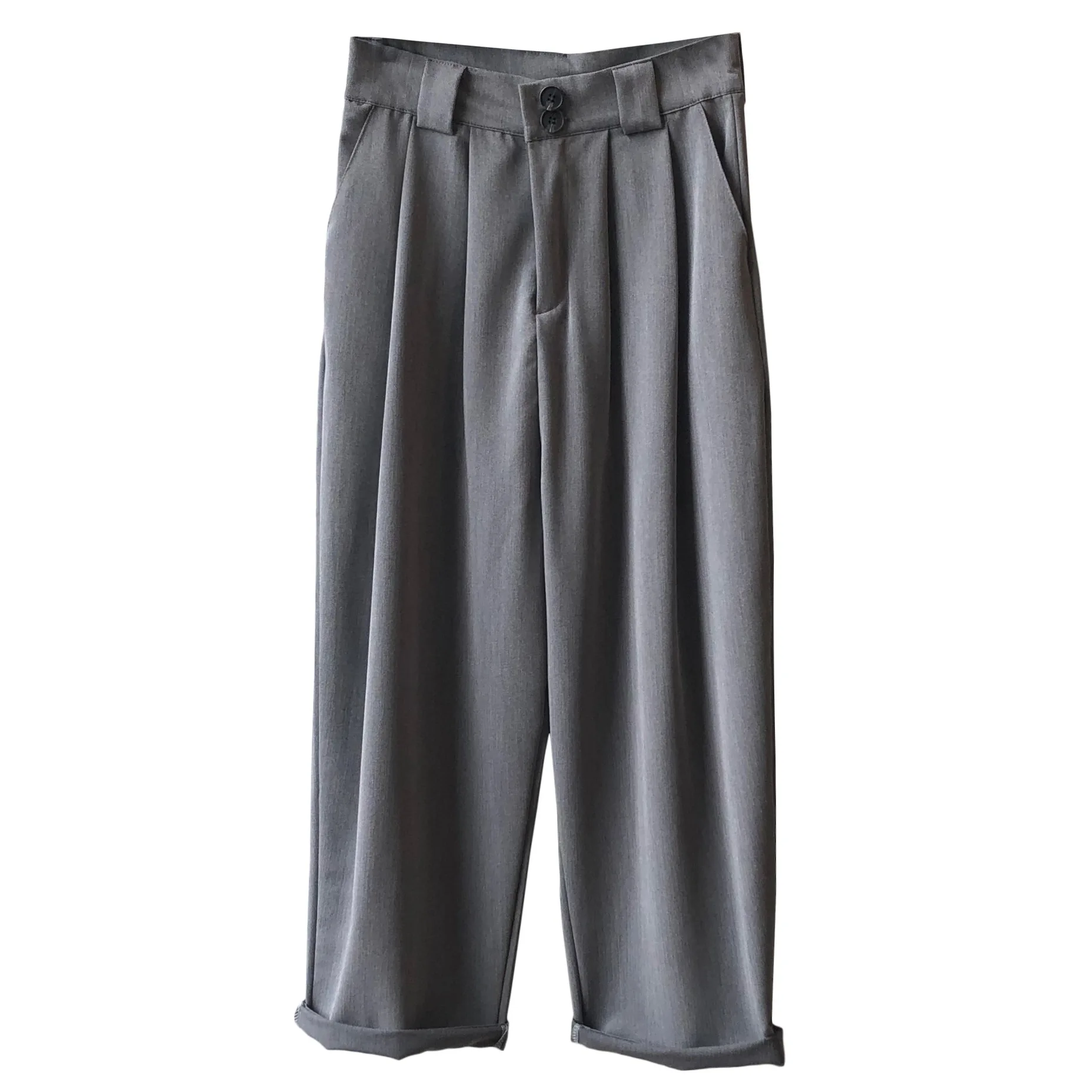 

Spring/summer 2021 New Korean High Waist Loose Wide-leg Pants Women Casual Simple Suit Pants Ankle-Length Pants