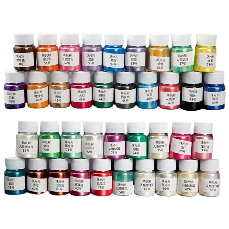 

1 Set Cosmetic Grade Pearlescent Mica Powder Epoxy Resin Dye Pearl Pigment DIY QX2B
