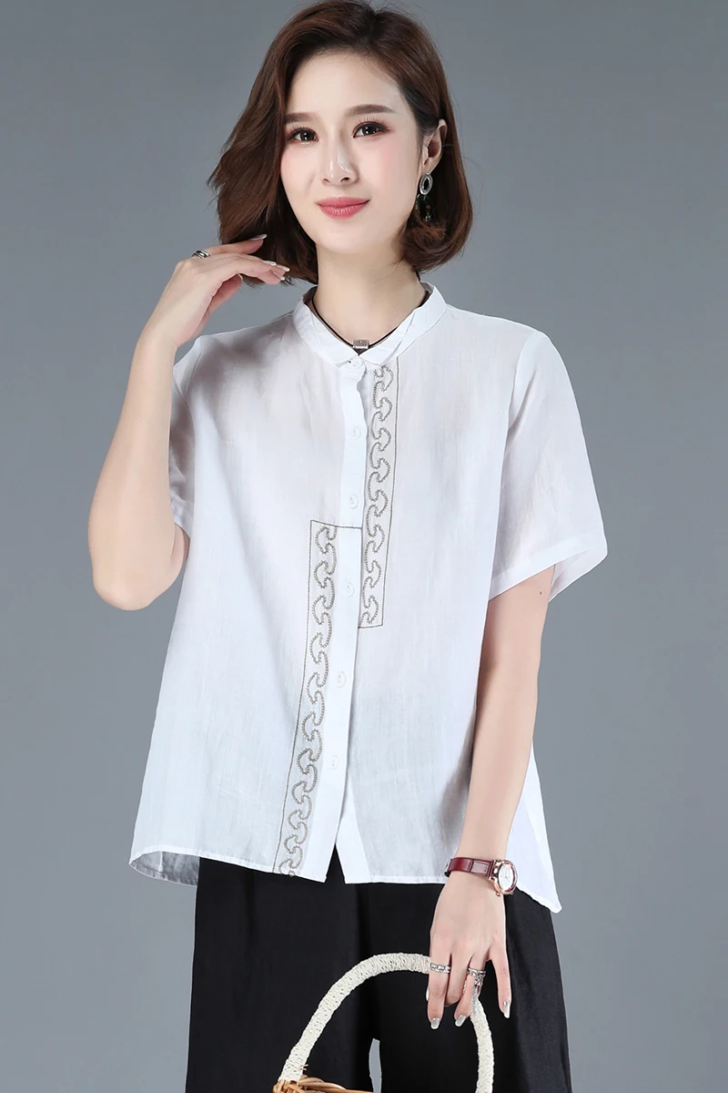 

2021 summer new mid-length style elegant personality temperament fashion trend comfortable shirt women