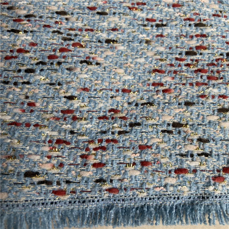 Бесплатная доставка иглопробивной твидовая ткань цвет небесно-синий красочные с