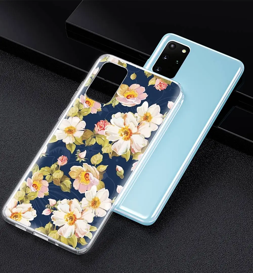 

Rose Case for Samsung A50 A51 A71 A70 A40 A20 A20E S10 S20 S9 S8 S7 Edge Ultra Puls Note 20 10 9 8 Ultra Plus Soft Cover Floral