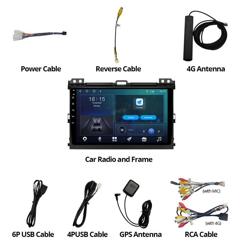 Автомагнитола 2DIN Android 10 для Toyota Prado 120 2004-2009 стереоприемник GPS-навигация Авторадио
