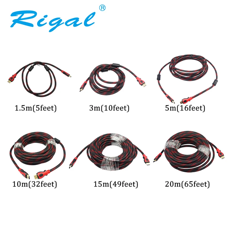Rigal 1 4 V HD кабель 5 м 3 10 со штыревыми соединителями на обоих концах для подключения