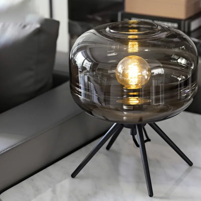 

Nordic glass decoration style home living room bedroom bedside sofa desk isn't light luxury modern minimalist table lamp WF1114