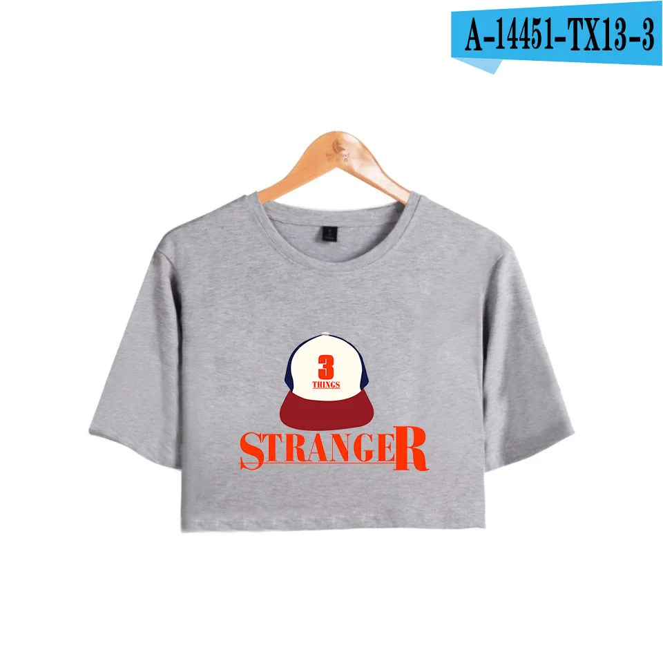 gray Футболка для девочек, футболки с пупками, короткие футболки Harajuku, сексуальные модные летние топы с открытым животом, футболки для женщин - Цвет: gray