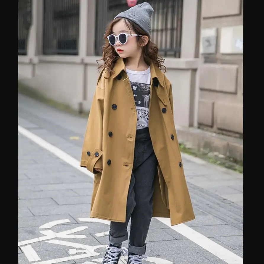 Плащи для девочек детская ветровка Новинка 2019 года сезон весна осень длинные