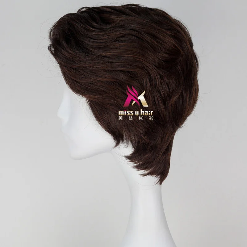 Новый набор косплея парика кинофильма "Принц-красавчик" Синдерелла короткий коричневый синтетический волос для взрослых с бесплатной доставкой + чехол для парика.