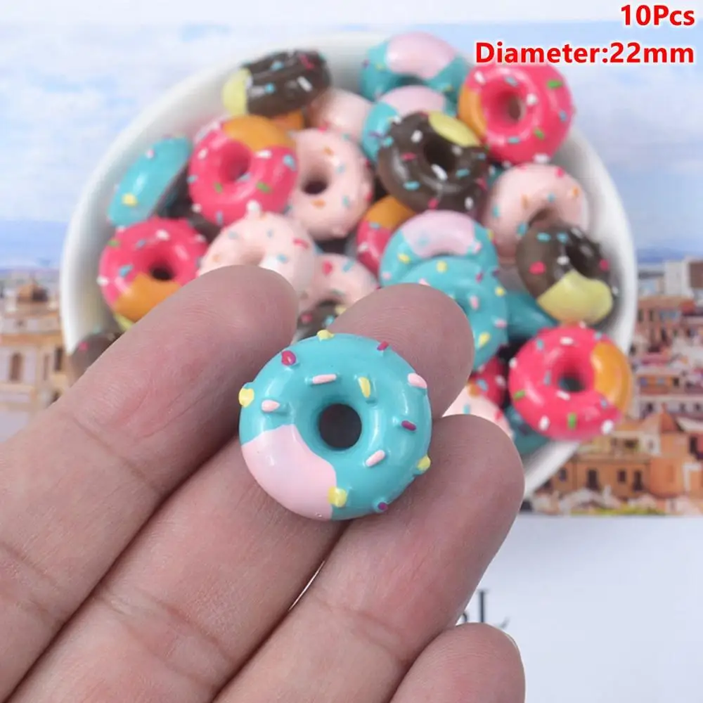 Blue 10pcs CHZLL, 10 шт., полимерный кремовый десерт, искусственный пончик, подделка для еды, конфетный пончик, декор для домашней вечеринки на день рождения, Декор для дома - Цвет: Blue 10pcs