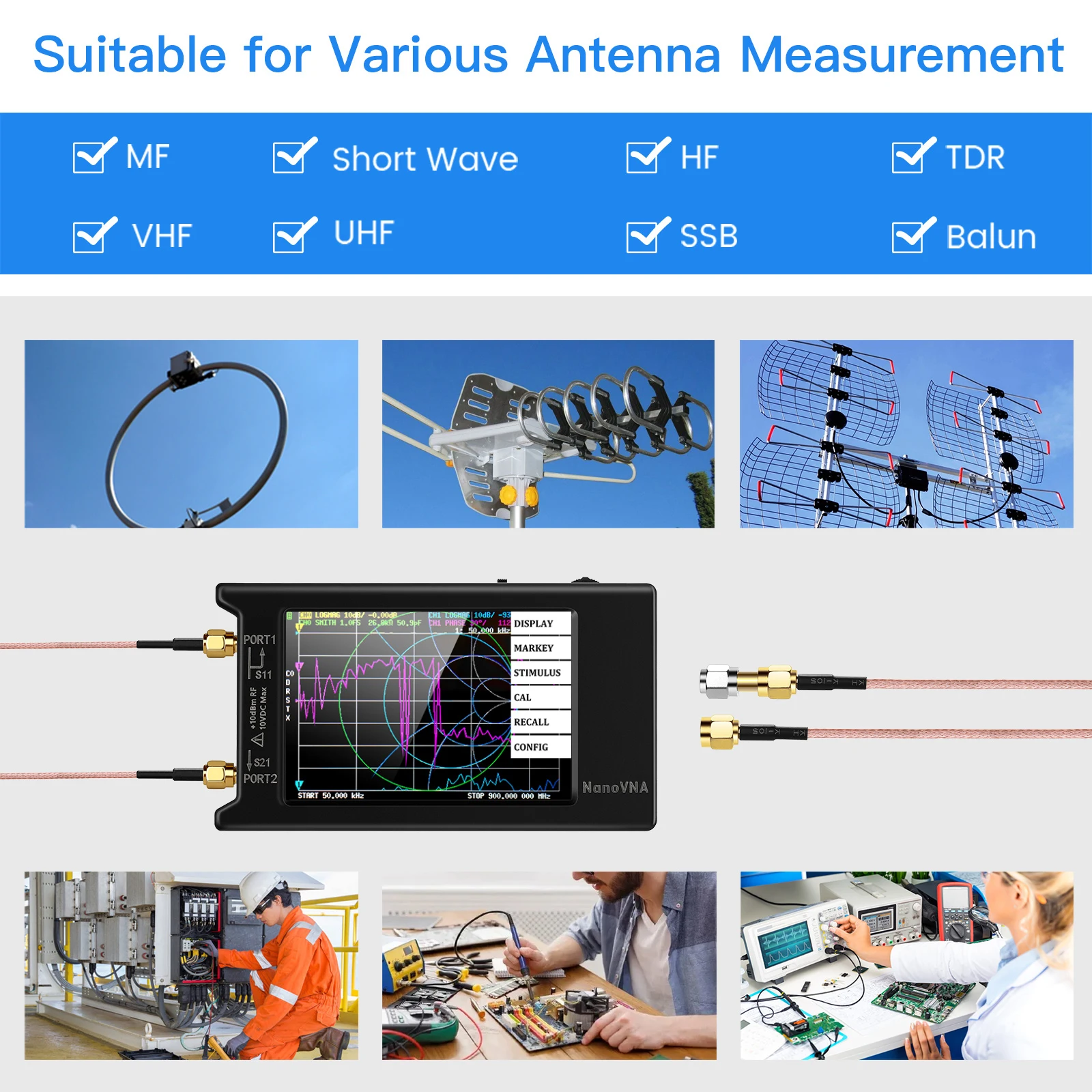 2022 Brand New 10k-1.5GHz NanoVNA-H4 hugen 4inch Vector Network Analyzer HF VHF UHF Antenna V4.3 with SD Card Slot |