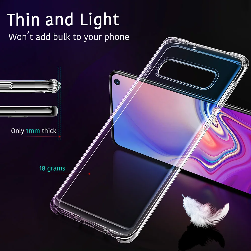 Soft Phone Case for Samsung S10 Clear TPU Back Cover Bumper Casing Galaxy Plus S10E Coque | Мобильные телефоны и