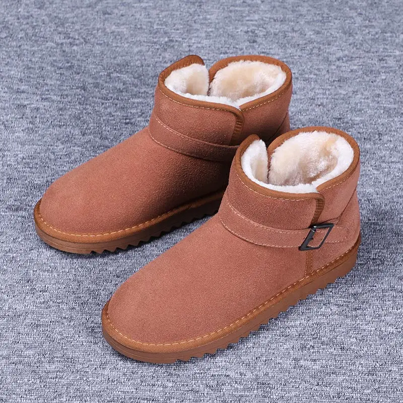 Camel(buckle) Мужские зимние ботинки; Botas De Nieve Bota Neve; зимние ботинки; Kar Botu Botines Hombre; Мужская обувь; ботинки с высоким берцем; ботильоны унисекс - Цвет: Camel(buckle)