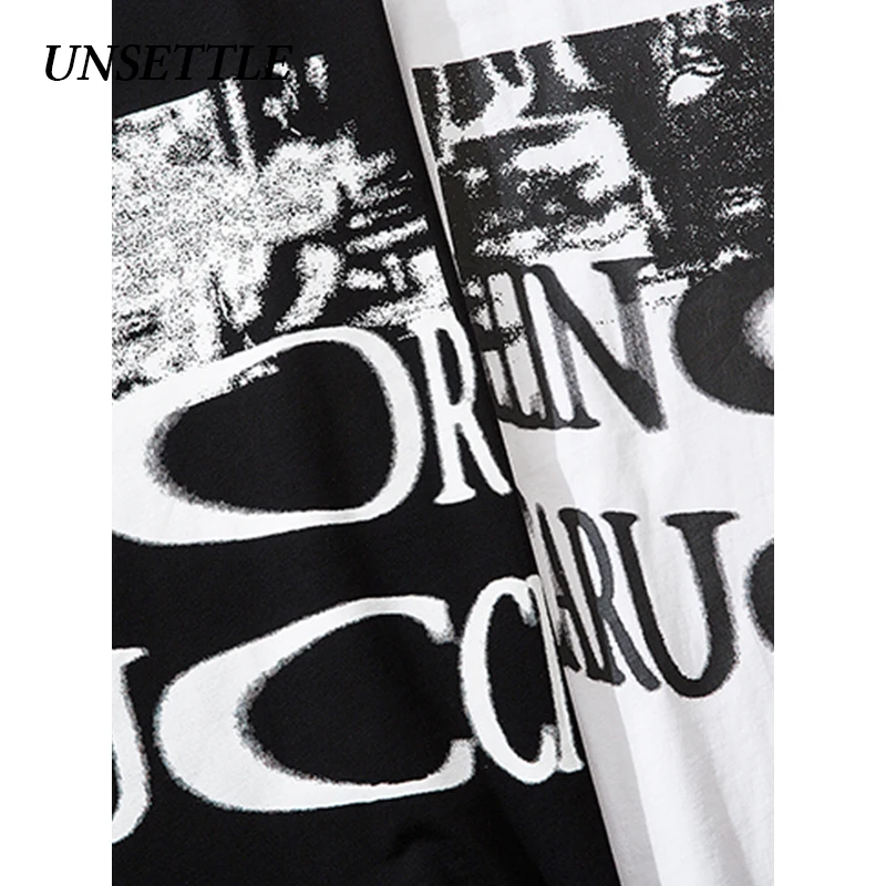 UNSETTLE Мужская/Женская футболка в стиле Харадзюку модная уличная хип-хоп с принтом