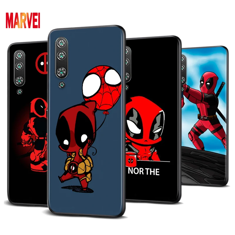 

Soft TPU Cute Cartoon Deadpool For Xiaomi Mi 11i 11 10T 10 9T 9 A3 8 Lite CC9 SE Note10 Lite Ultra Pro Black Phone Case
