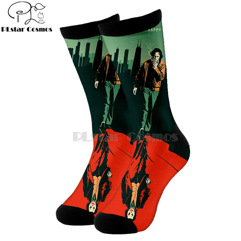 Plstar Cosmos comic dc haha злой Джокер злодей хлопковые носки с 3d принтом из мультфильма высокие носки мужские и женские качественные Joaquin Phoenix-5