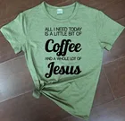 Повседневная хлопковая футболка унисекс, с надписями из Библии и стихами, все, что мне нужно сегодня,-это немного кофе и целая партия футболка Jesus
