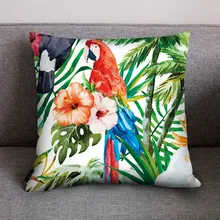 Printed Pillow Cases Silky Floral Print Pillow Covers Decorative Bed Pillow Covers Protectors Envelope Plants Pillow Case (4)