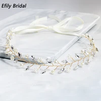 efily wedding accessories crystal headbands for women pearl bridal hair jewelry bride headpiece party hairbands bridesmaid gift