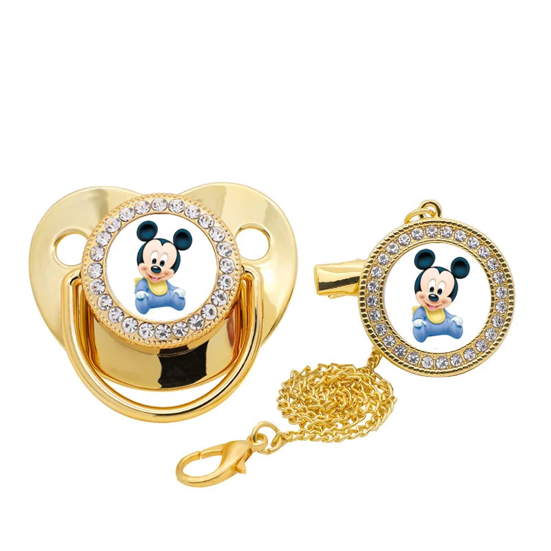 Disney – attache-tétine Mickey Mouse pour nouveau-né  chaîne de sucette en diamant  Clips et