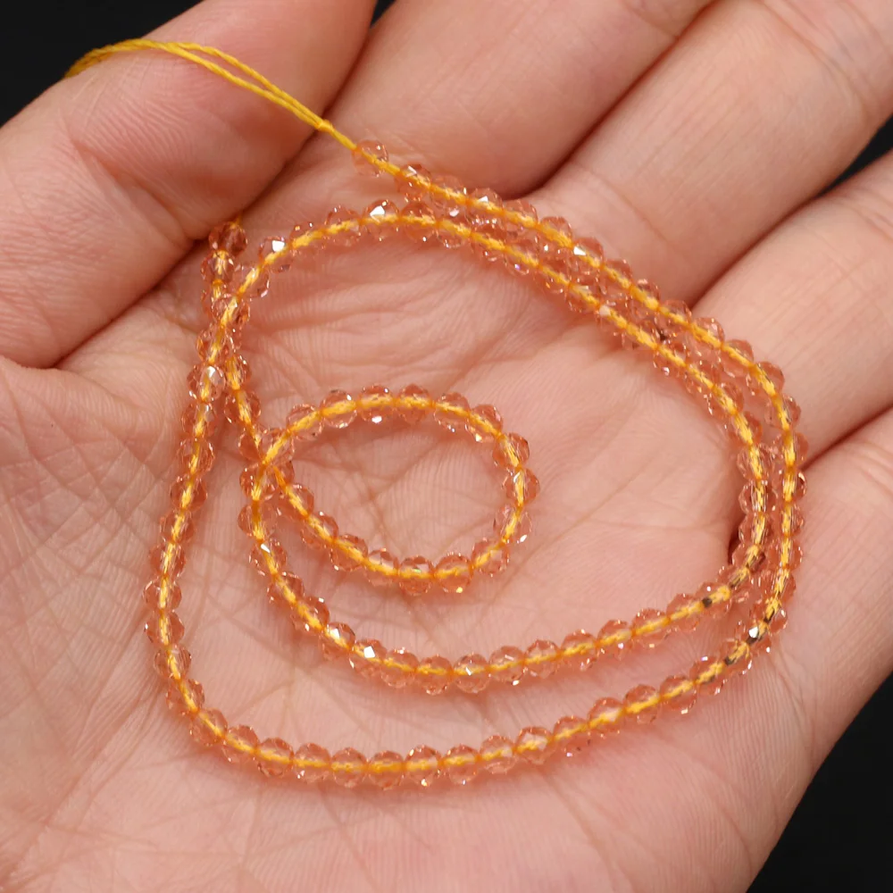 

Beads Small Dark Yellow Round Natural Semi-Precious Stone Spinel for Holiday Gift Jewelry Making Necklace DIY Bracelet 3mm