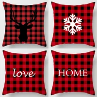 christmas cushion cover flower bird cotton linen sofa pillow covers home decor merry christmas 45x45cm wreath tree pillowcase