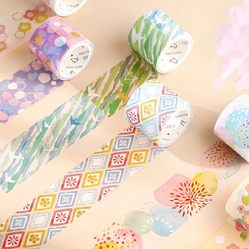 Креативные акварельные цветочные маскирующие декоративные ленты японский васи