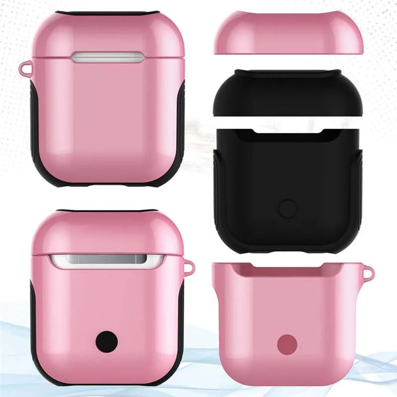 Защитный чехол для беспроводных наушников AirPods 2 в 1 глянцевый с функцией зарядки |