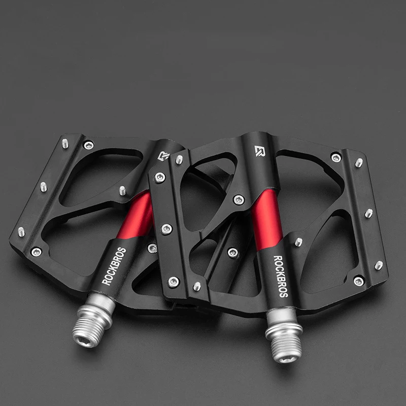 

ROCKBROS Bicycle Pedal Waterproof Dust-proof Mountain Road Bike Bearing CNC Aluminum Alloy Pedal Anti-skid Pedals Bicycle Parts