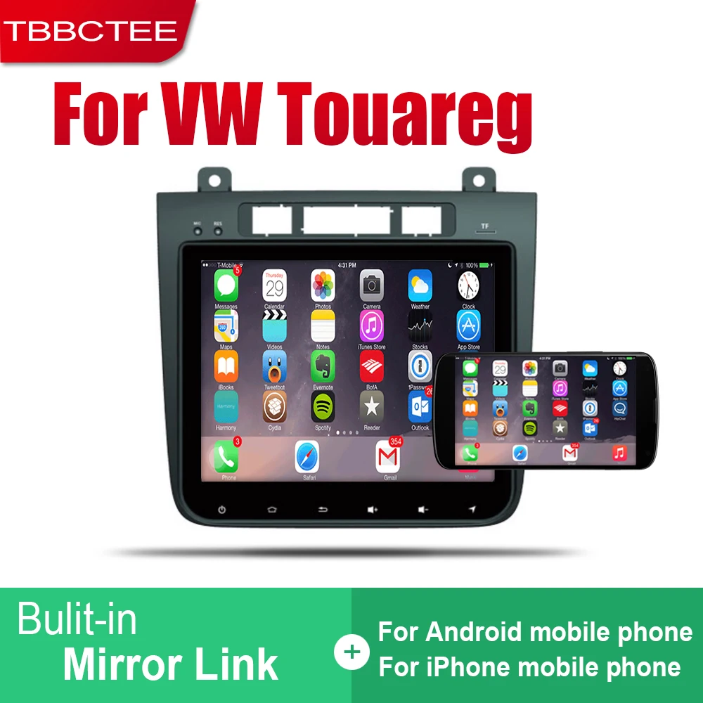 Автомагнитола TBBCTEE с GPS навигацией для Volkswagen VW Touareg 2010 ~ 2018 мультимедийная система