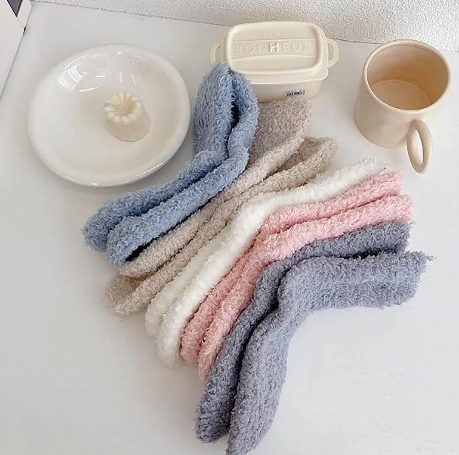 

Winter thick floor socks soft comfortable coral fleece home socks solid warm long socks women's socks lamb fleece sleep socks