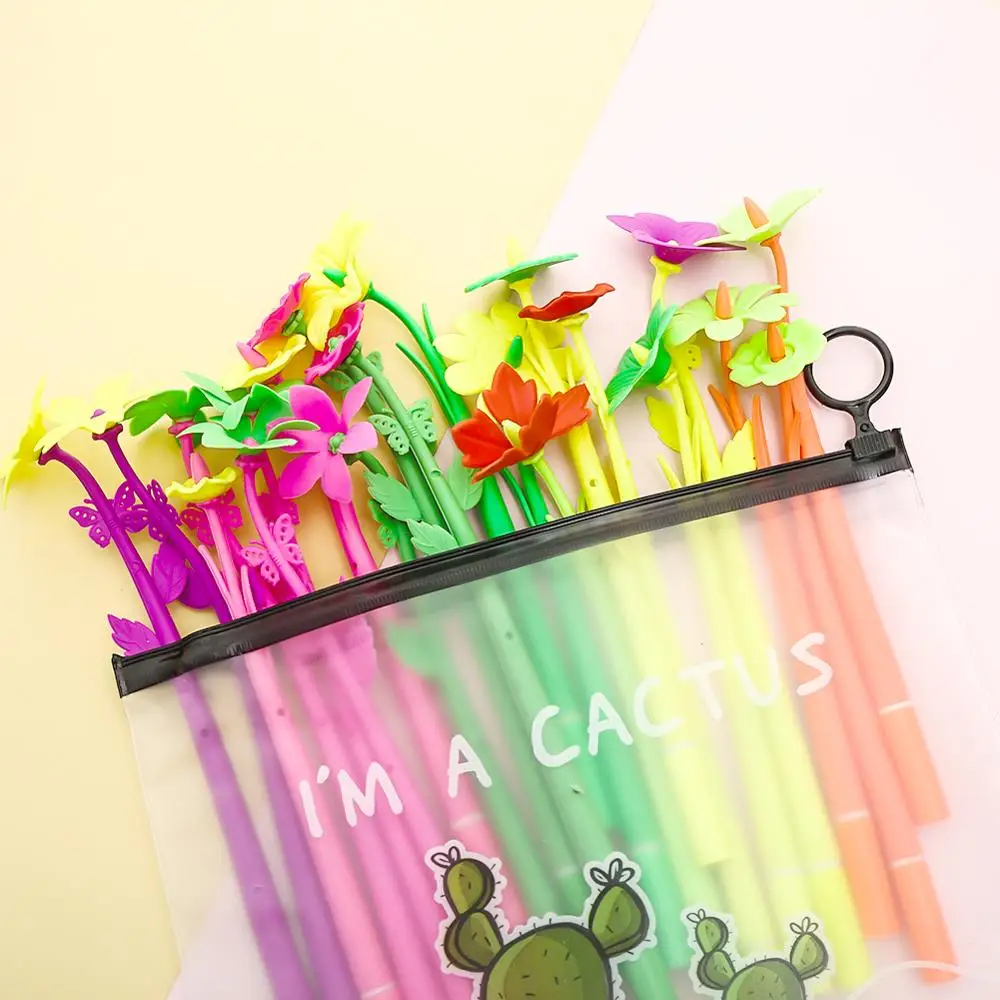 20 шт./компл. с изображением забавных милых цветок Гелевые Ручки Новинка Красивая