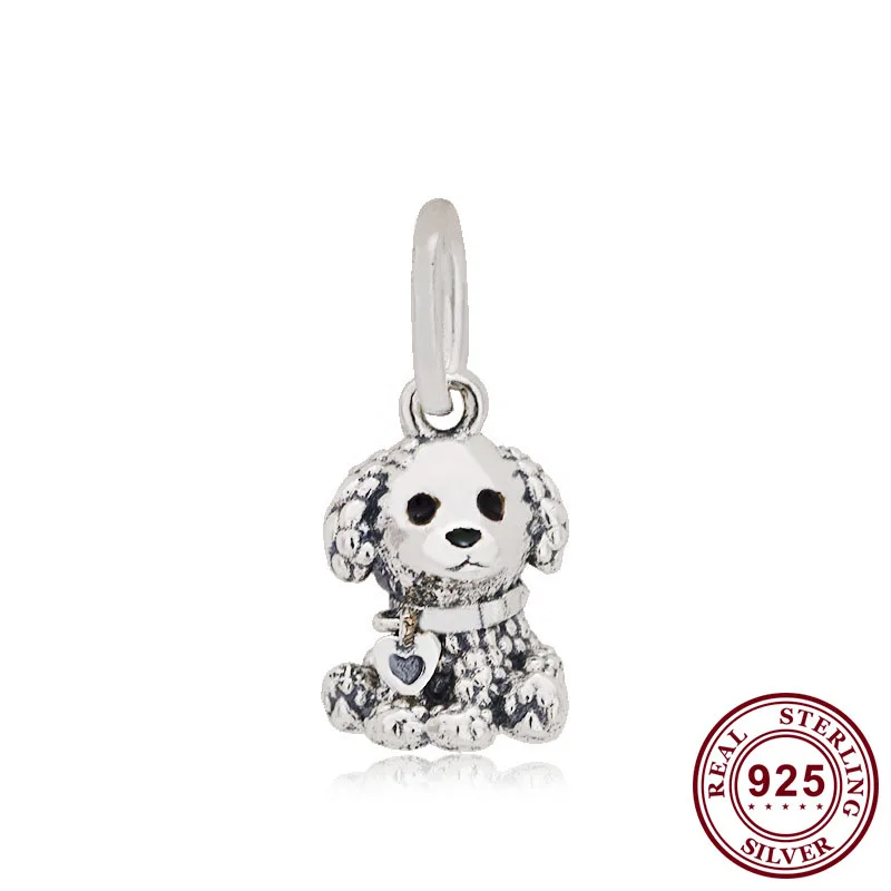 

Original 925 Sterling Silver Charm Creative Cute Dog Pendant Fit Pandora Women Bracelet & Necklace Diy Jewelry