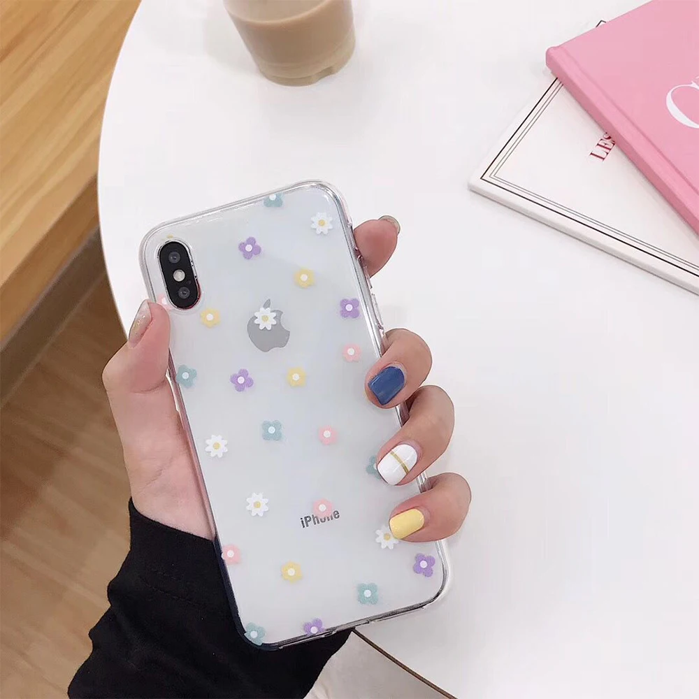 Красочный цветочный Телефон чехол для iPhone 6 7 8 Plus мягкий прозрачный TPU с принтом