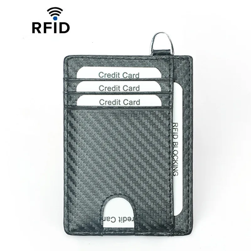 

RFID Multi Card Bag Multi Function Work Card Cover Wallets Zipper Coin Purse Pouch Leather Credit Bank Card For Case Holder