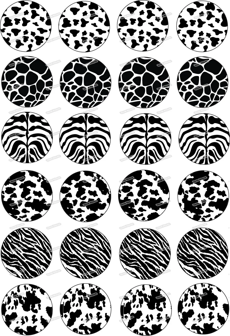 24 черные и белые шкуру животного съедобный торт фигурки жениха невесты Вафли