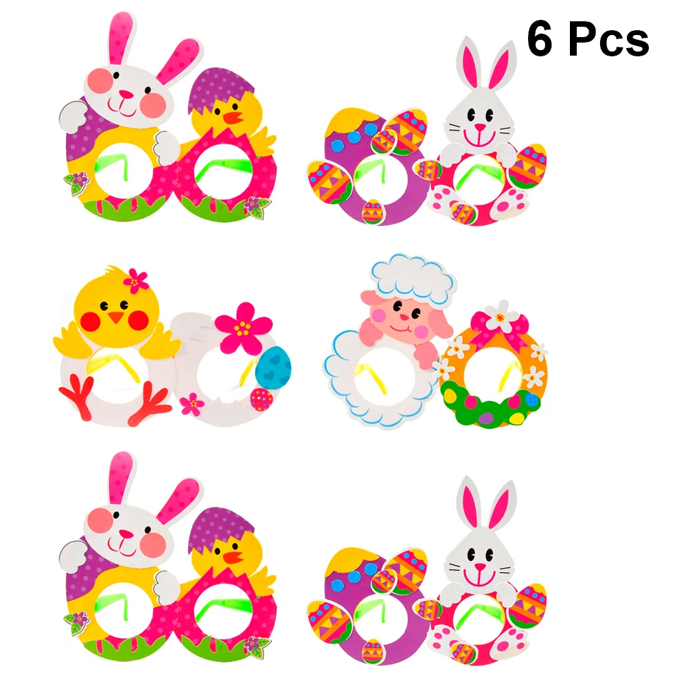 6 шт. пасхальные поделки ручной работы Мультяшные очки набор пластиковые игрушки
