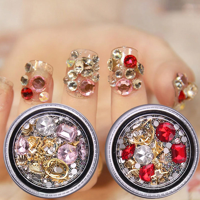DIY 3D украшение для ногтей из бриллиантов Красочные смешанные микро бусины