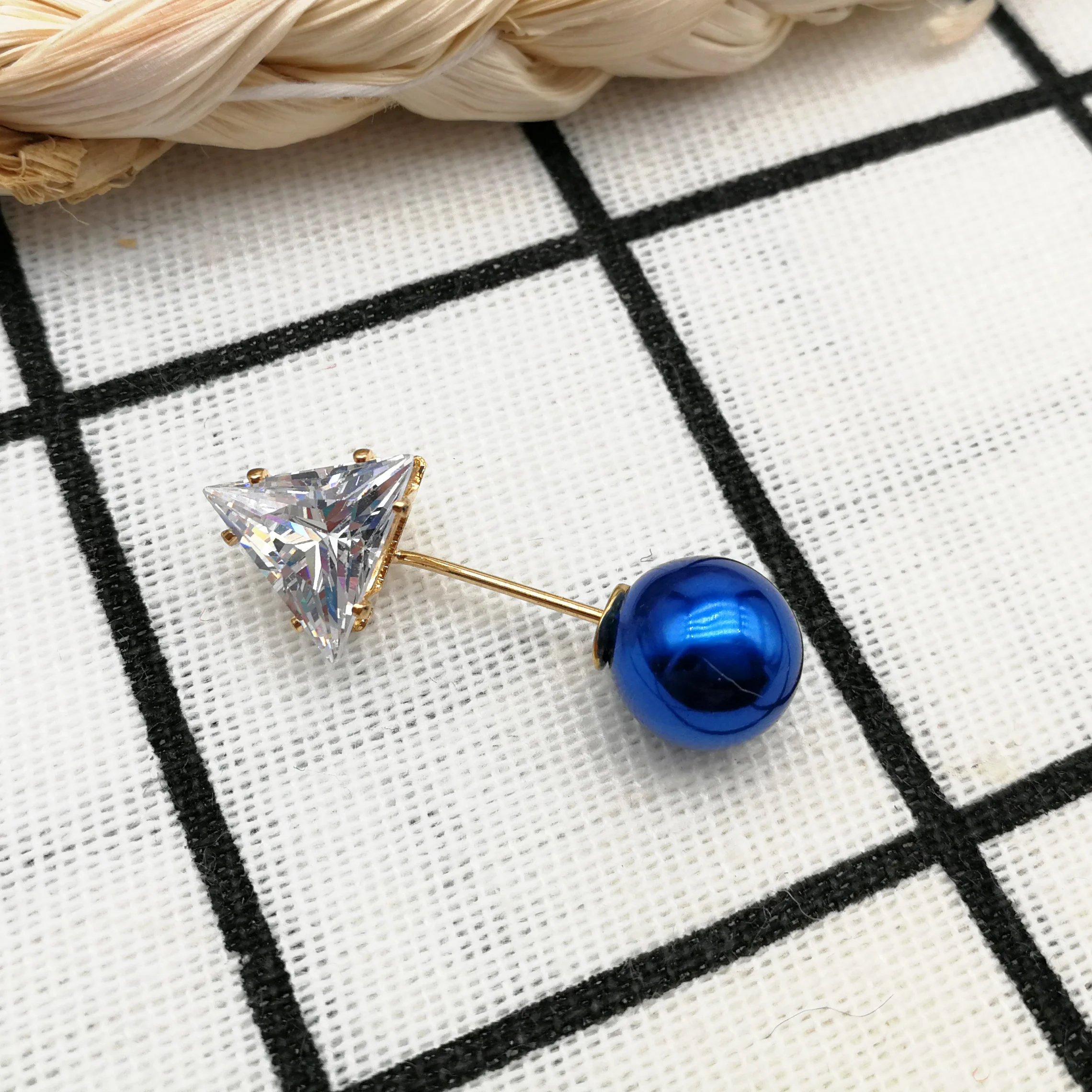 Женская Брошь на булавке Золотая брошь с кристаллами циркона Свадебный зажим для