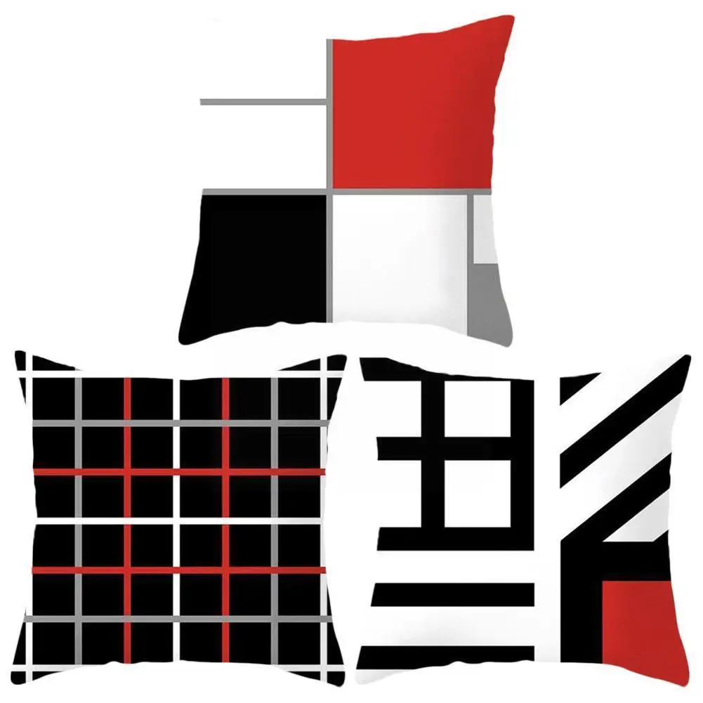 

Geometric Digital Printing Simple Cushion Cover Sofa 45*45CM Skin Case Furnishing Modern Home Peach Pillow Single-sided M5N6