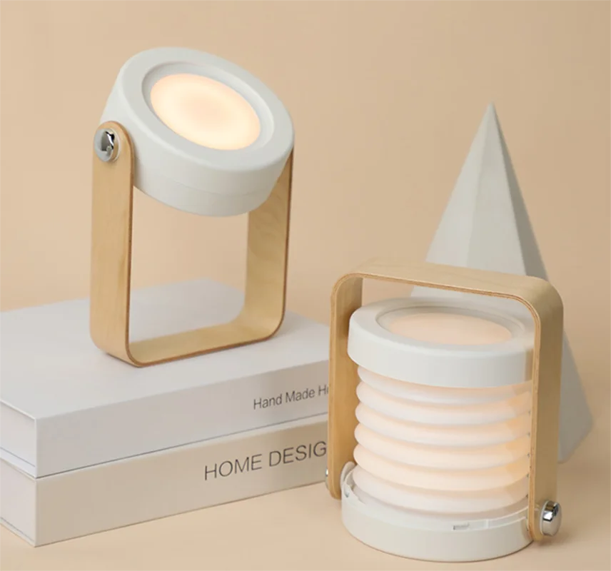 Деревянная складная прикроватная лампа приглушаемый портативный светильник с